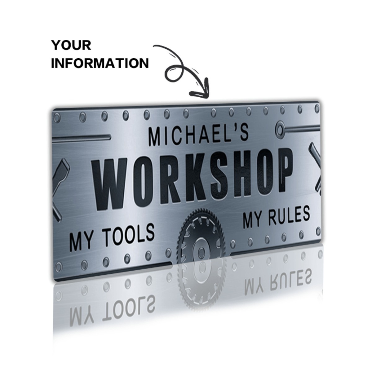 Персонализированная табличка и – обзор и цена Workshop Tools And Names