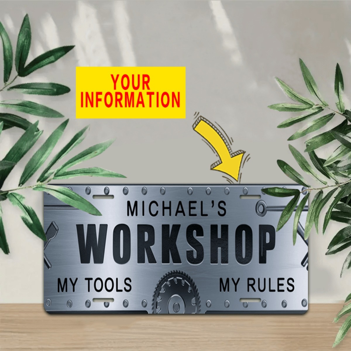 Персонализированная табличка и – обзор и цена Workshop Tools And Names